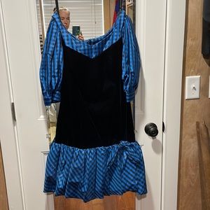 Blue and black formal dress